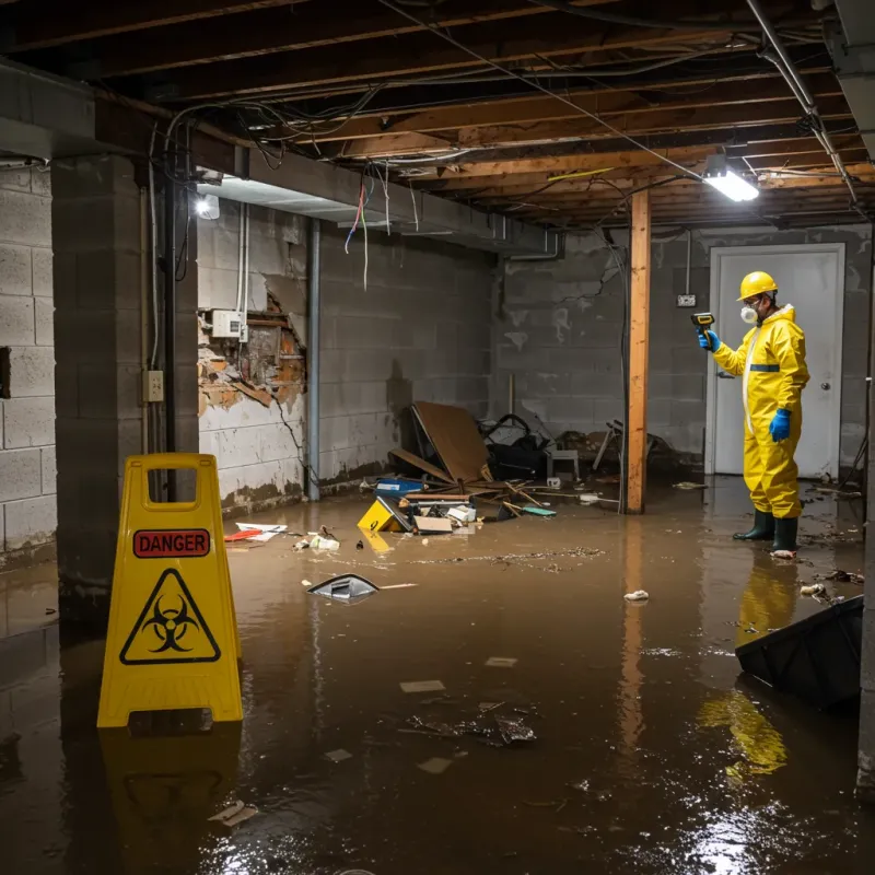 Flooded Basement Electrical Hazard in Jefferson County, OH Property