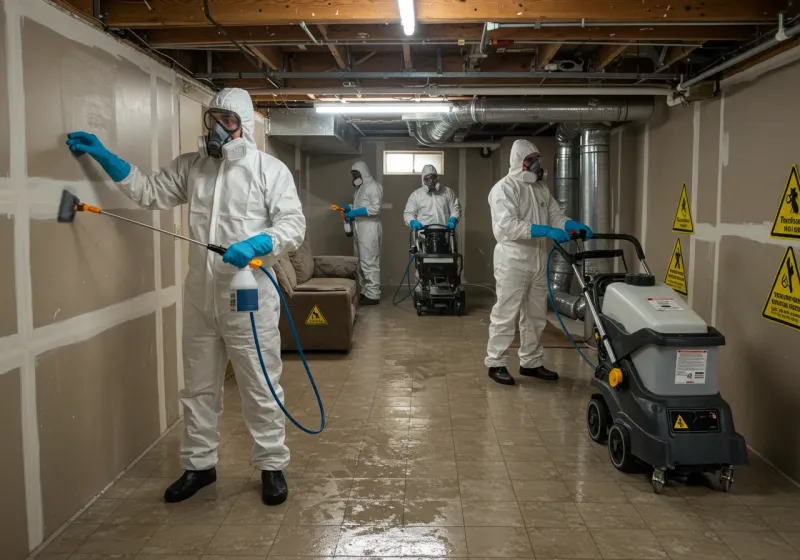 Basement Moisture Removal and Structural Drying process in Jefferson County, OH